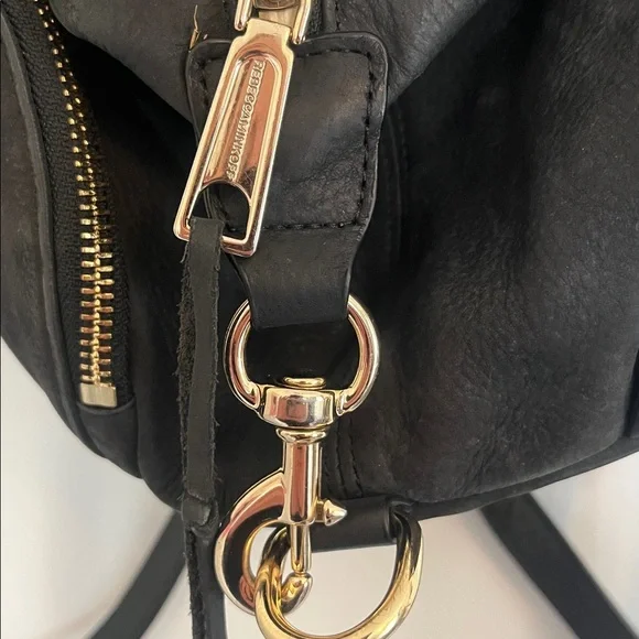 Rebecca Minkoff Julian backpack soft black suede leather and gold hardware - Picture 4 of 9